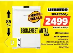 Power LIEBHERR 85 cm fryseskab TG14VD04 tilbud
