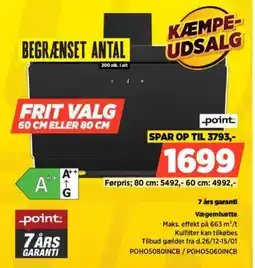 Power Point Vægemhætte POHO5080INCB/POHO5060INCB tilbud