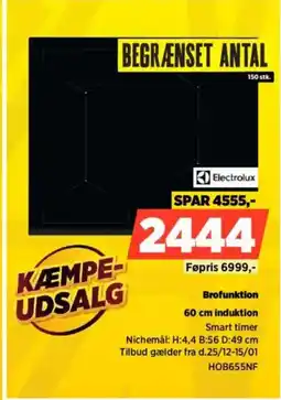 Power Electrolux 60 cm induktion HOB655NF tilbud
