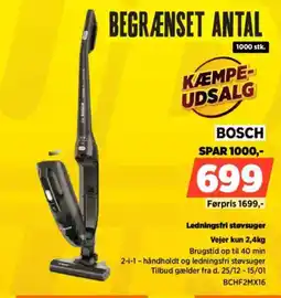 Power BOSCH Ledningsfri støvsuger BCHF2MX16 tilbud