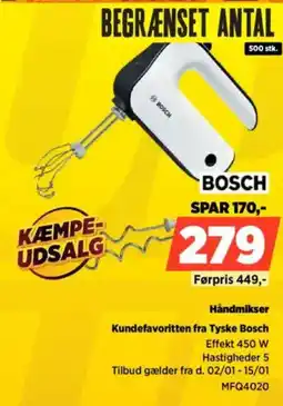 Power BOSCH Håndmikser MFQ4020 tilbud