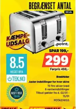 Power Point Brødrister POTA5741GS tilbud