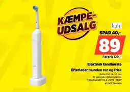 Power Kulz Elektrisk tandbørste KUOCET601WH tilbud