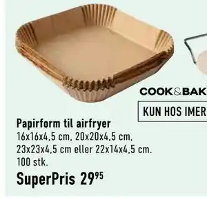Imerco Papirform til airfryer tilbud