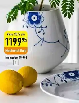 Imerco Blå Mega Riflet vase tilbud