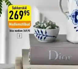 Imerco Blå Mega Riflet sukkerskål 15 cl tilbud