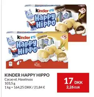 Nielsen's Discount KINDER HAPPY HIPPO tilbud