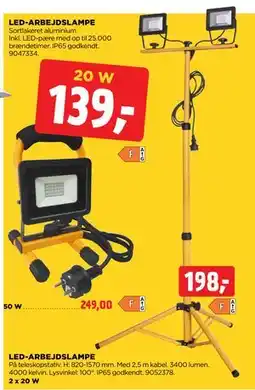 jem & fix LED-ARBEJDSLAMPE tilbud