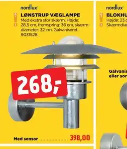 jem & fix LØNSTRUP VÆGLAMPE tilbud