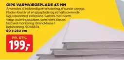 jem & fix GIPS VARMVÆGSPLADE 43 MM tilbud