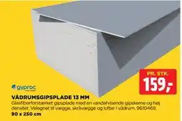 jem & fix VÅDRUMSGIPSPLADE 13 MM tilbud