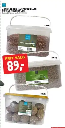 jem & fix JORDNØDDER, HAMPEFRØ ELLER LUKSUS MEJSEBOLDE tilbud