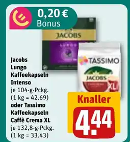 REWE DE Jacobs Lungo Kaffeekapseln Intenso oder Tassimo Kaffeekapseln Caffè Crema XL tilbud