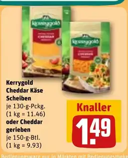 REWE DE Kerrygold Cheddar Käse Scheiben oder Cheddar gerieben tilbud