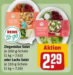REWE DE Ziegenkäse Salat oder Lachs Salat tilbud