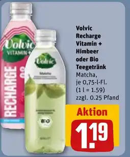 REWE DE Volvic Recharge Vitamin + Himbeer oder Bio Teegetränk tilbud