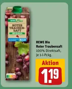 REWE DE REWE Bio Roter Traubensaft tilbud