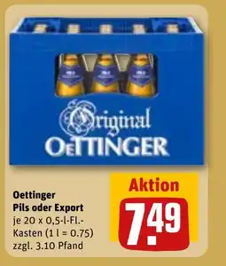 REWE DE Oettinger Pils oder Export tilbud
