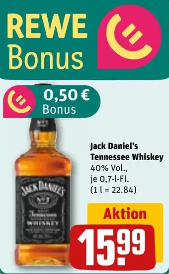 REWE DE Jack Daniel's Tennessee Whiskey tilbud