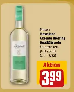 REWE DE Moselland Akzente Riesling Qualitätswein tilbud