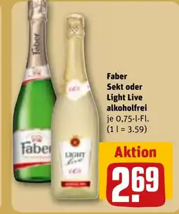 REWE DE Faber Sekt oder Light Live alkoholfrei tilbud