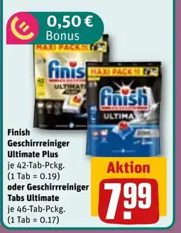 REWE DE Finish Geschirrreiniger Ultimate Plus oder Geschirrreiniger Tabs Ultimate tilbud