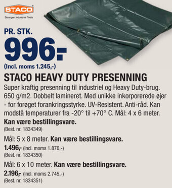 Staco Heavy Duty Presenning