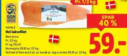 Lidl HAVBLA Hel laksefilet tilbud