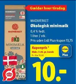 Lidl MADVÆRKET Økologisk minimælk tilbud