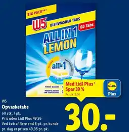 Lidl W5 Opvasketabs tilbud