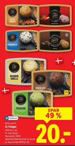 Lidl BON GELATI Is i bæger tilbud