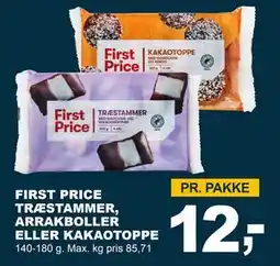 Let-Køb FIRST PRICE TRÆSTAMMER, ARRAKBOLLER ELLER KAKAOTOPPE tilbud