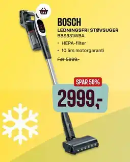 Skousen BOSCH LEDNINGSFRI STØVSUGER BBS931WBA tilbud