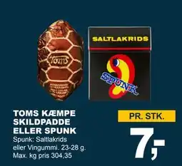 Let-Køb TOMS KÆMPE SKILDPADDE ELLER SPUNK tilbud