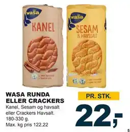 Let-Køb WASA RUNDA ELLER CRACKERS tilbud