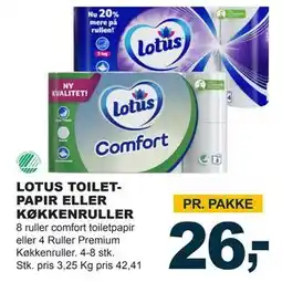 Let-Køb LOTUS TOILET PAPIR ELLER KØKKENRULLER tilbud