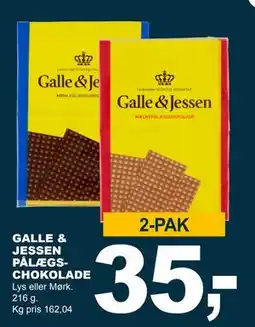 Let-Køb GALLE & JESSEN PÅLÆGSCHOKOLADE tilbud