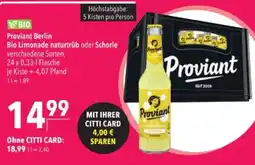 Citti Proviant Berlin Bio Limonade naturtrüb oder Schorle tilbud