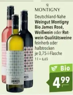 Citti MONTIGNY Deutschland-Nahe Weingut Montigny Bio James Rosé, Weißwein oder Rot- wein Qualitätsweine tilbud