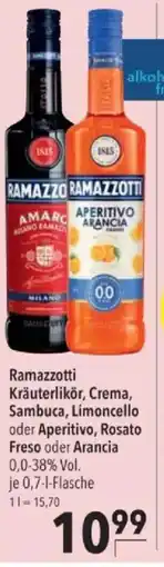 Citti Ramazzotti Kräuterlikör, Crema, Sambuca, Limoncello oder Aperitivo, Rosato Freso oder Arancia tilbud