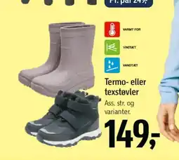 Føtex Termo- eller texstøvler tilbud