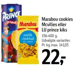 Føtex Marabou cookies, mcvities eller lu prince kiks tilbud