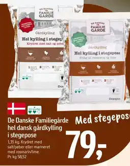 Føtex De Danske Familiegårde hel dansk gårdkylling i stegepose tilbud