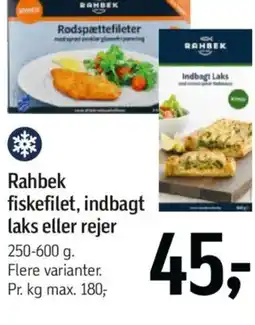 Føtex Rahbek fiskefilet, indbagt laks eller rejer tilbud