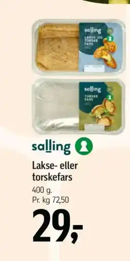 Føtex Salling lakse- eller torskefars tilbud