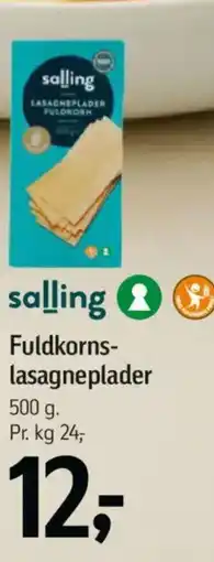 Føtex Salling fuldkorns- lasagneplader tilbud