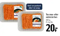 Føtex Tex mex- eller salsiccia fars tilbud