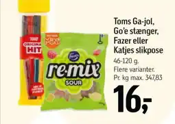 Føtex Toms Ga-jol, Go'e stænger, Fazer eller Katjes slikpose tilbud