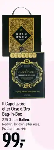 Føtex Il Capolavoro eller Orso d'Oro Bag-in-Box tilbud