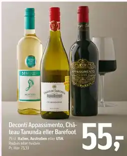 Føtex Deconti Appassimento, Châ- teau Tanunda eller Barefoot tilbud